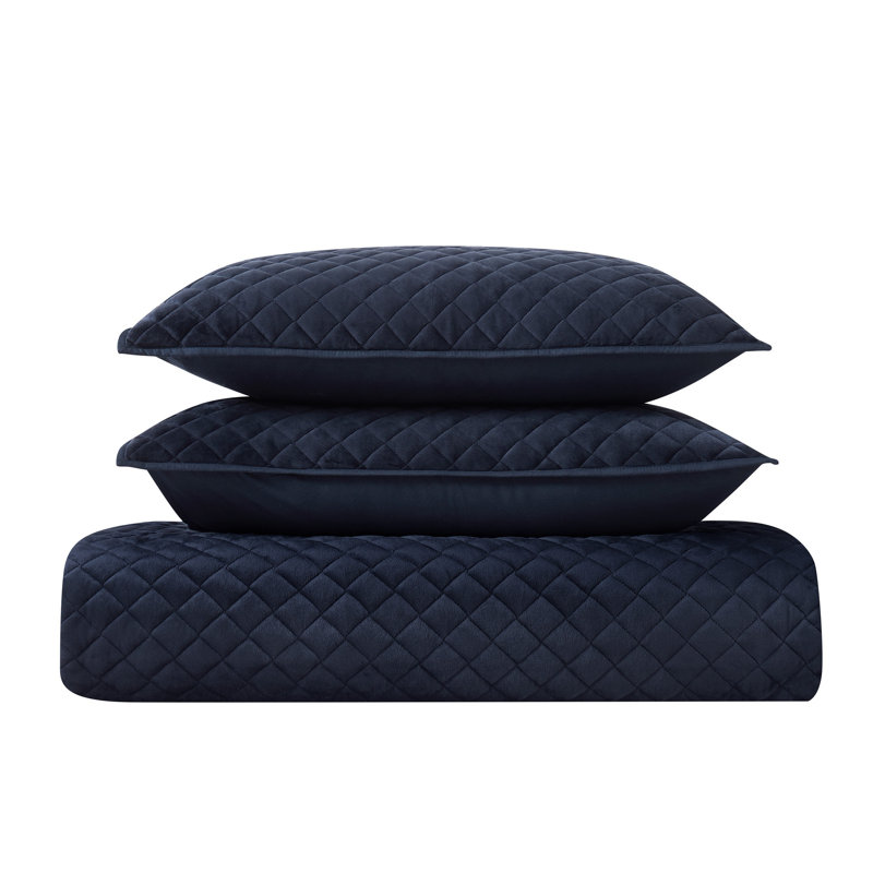 Ensemble de courtepointe Diamond, Bleu marine, Courtepointe pour simple TG + 1 taie décorative s