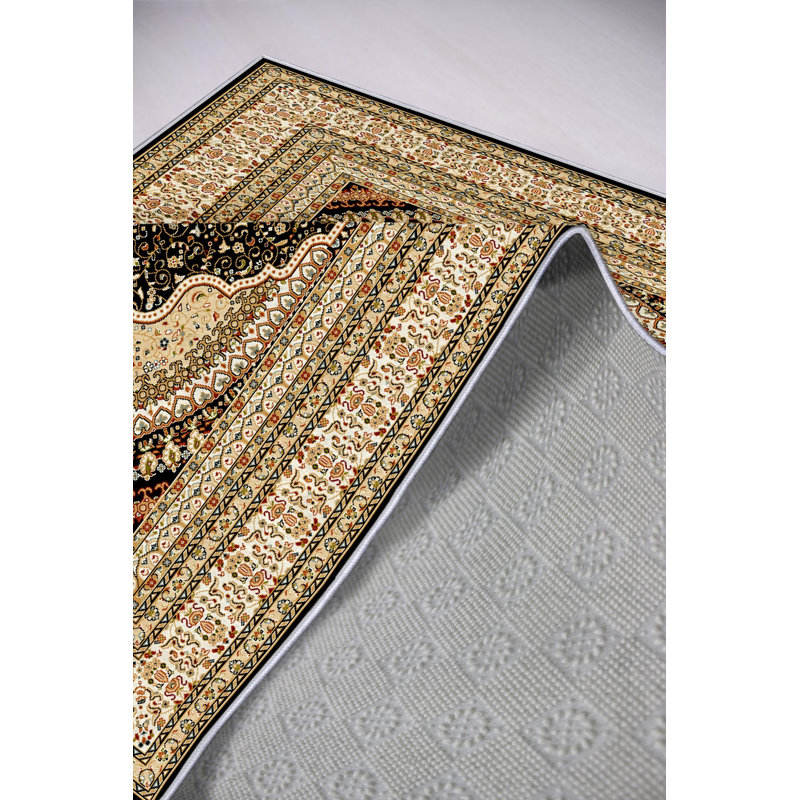 Antibacterial Hall Carpet, Ecru, 39.4 x 59.1 inches | 100% Polyester, 650 g/m², 0.16 in Pile Height | Digital Printing, Eco-Friendly, Non-Slip PVC Dot Underside | Machine Washable, Perfect for Home Décor