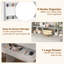 Tamme Dressing Table with Round Mirror, 80x40x140cm 3 Colors LED Light Vanity Table-466833561