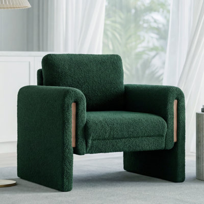 Fauteuil d'appoint Wismestr de 35 po de largeur, fauteuil moderne avec coussin extra épais, canapé simple surdimensionné rembourré pour le salon, la chambre à coucher, le bureau et les petits espaces (vert)