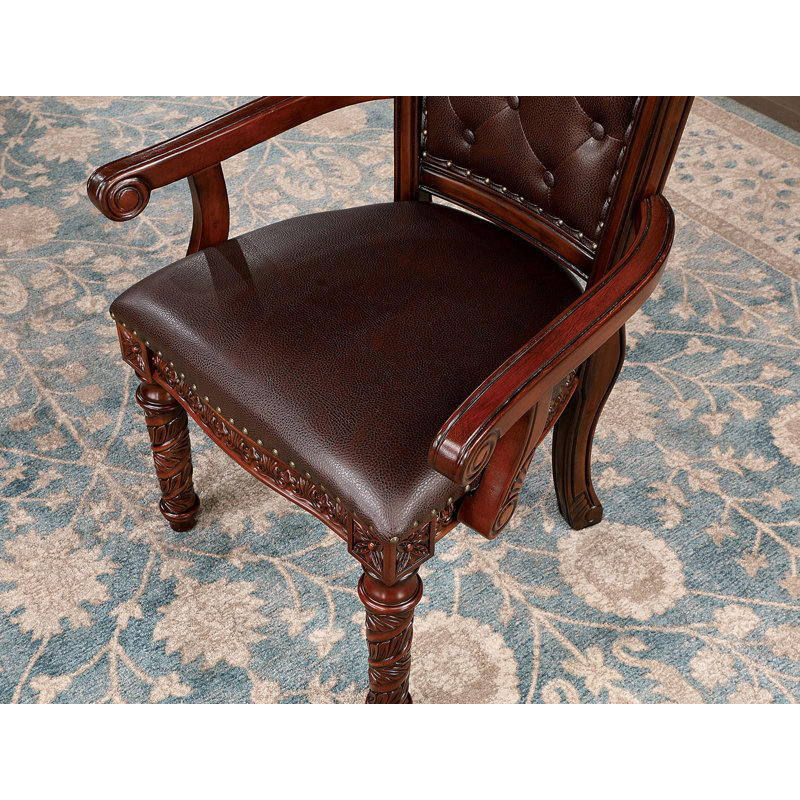 Chaise avec accoudoirs traditionnels l 29 po (2 / RTC), cerisier brun / brun foncé