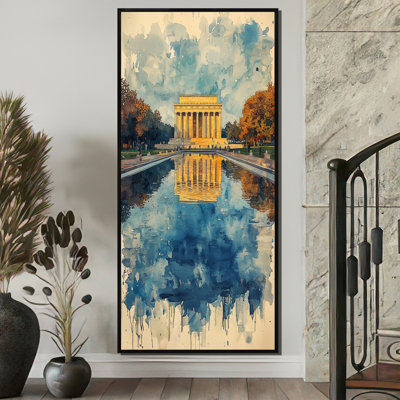 «Lincoln Memorial Reflections Of Freedom V» - Impression sur toile encadrée Lincoln Memorial