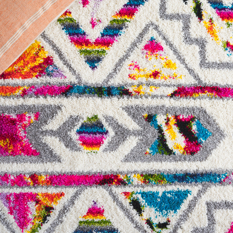 Tapis à poils longs Breanna, Rond 5 pi 3 po