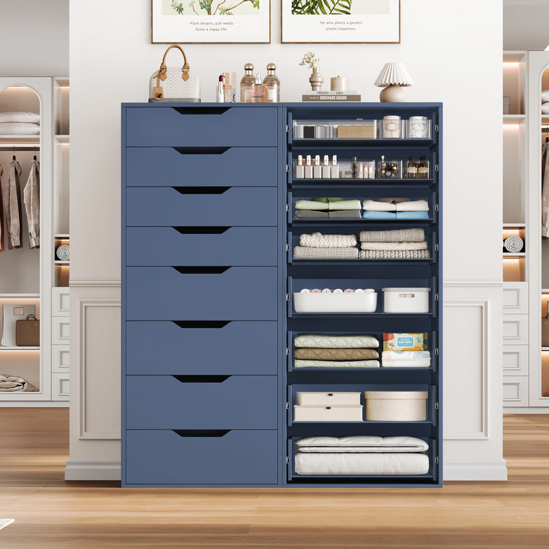 8 - Drawer Dresser Set, Blue