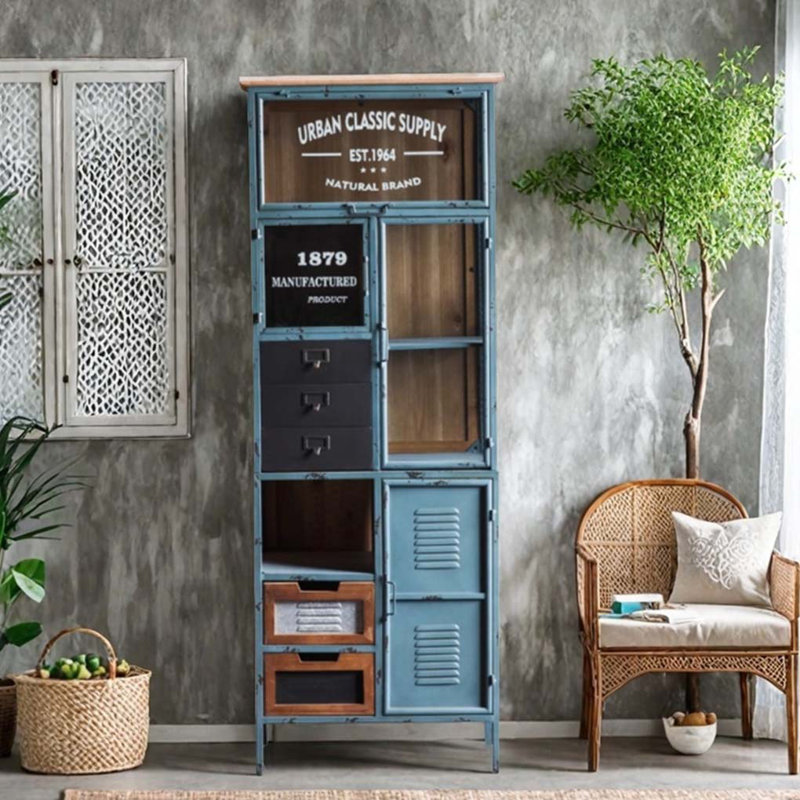 Creative Industrial Style Display Cabinet Bookcase