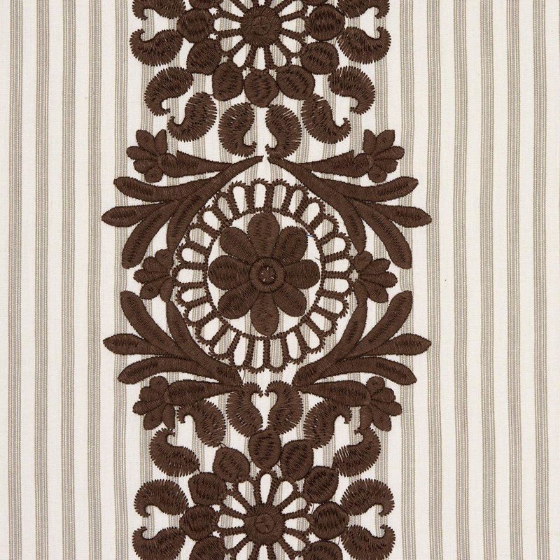 Joelle Stripe Fabric, Chocolate