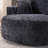 54" Black Chenille Swivel Round Pillow Back Sofa, Modern Comfortable Lounge Chair-1621068485
