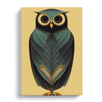 Art Nouveau Owl No.4 - Wrapped Canvas Print
