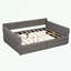 Grand lit plateforme tapissier avec USB et 2 tiroirs-234844537