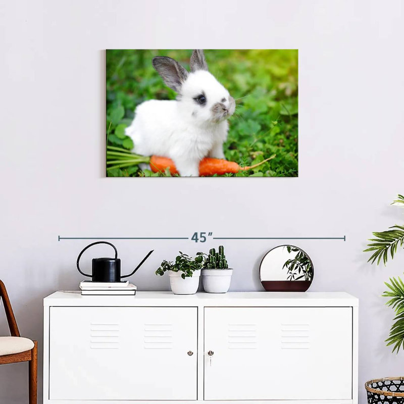 Bunny Eating Carrot, 24" H x 36" W