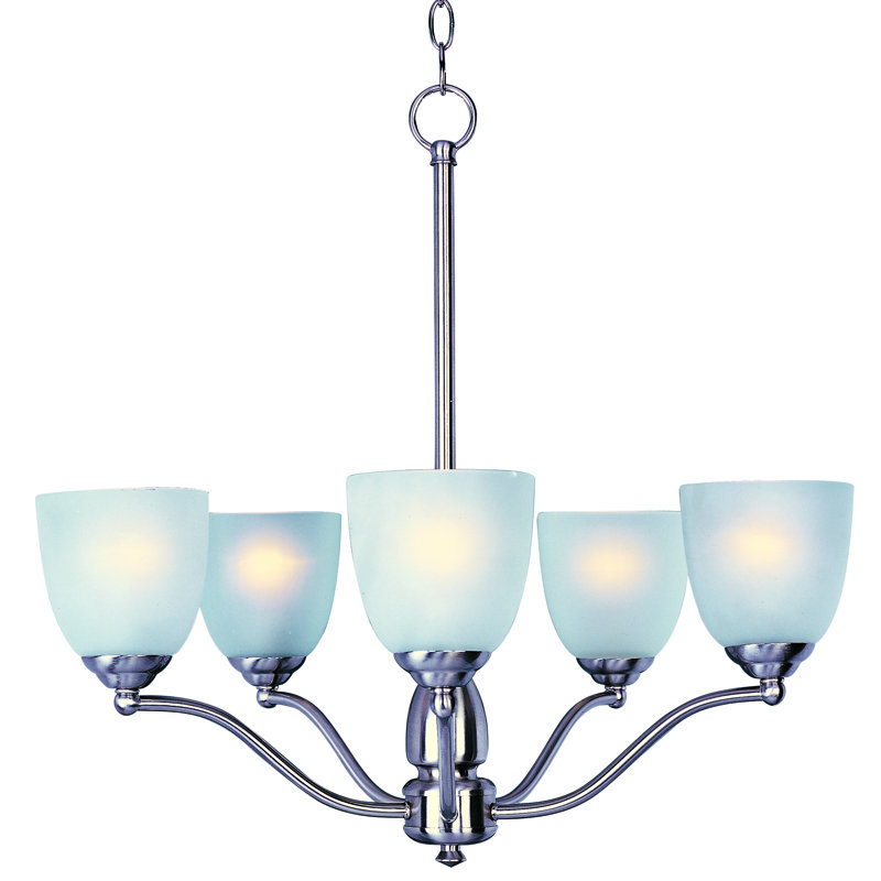 Lustre classique/traditionnel ombré 5 lumières Callimont, Nickel satiné