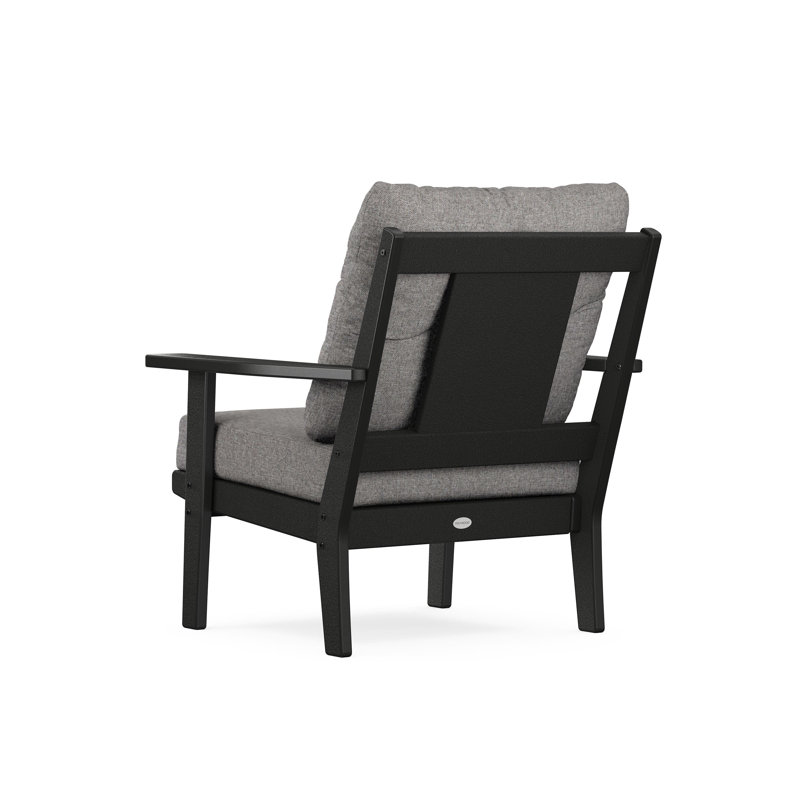 Chaise à assise profonde Lakeside Prairie, Revolution® gris, Noir