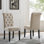 Chaise de salle à manger en bois massif Leviton, ensemble de 2