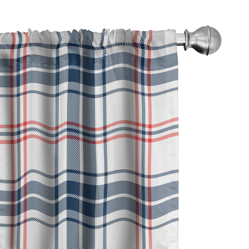 Plaid Semi-Sheer Rod Pocket Curtain Panels, 28" x 95"