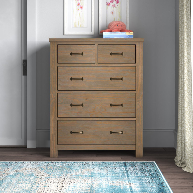 Commode 5 tiroirs Mateo, Bois flotté