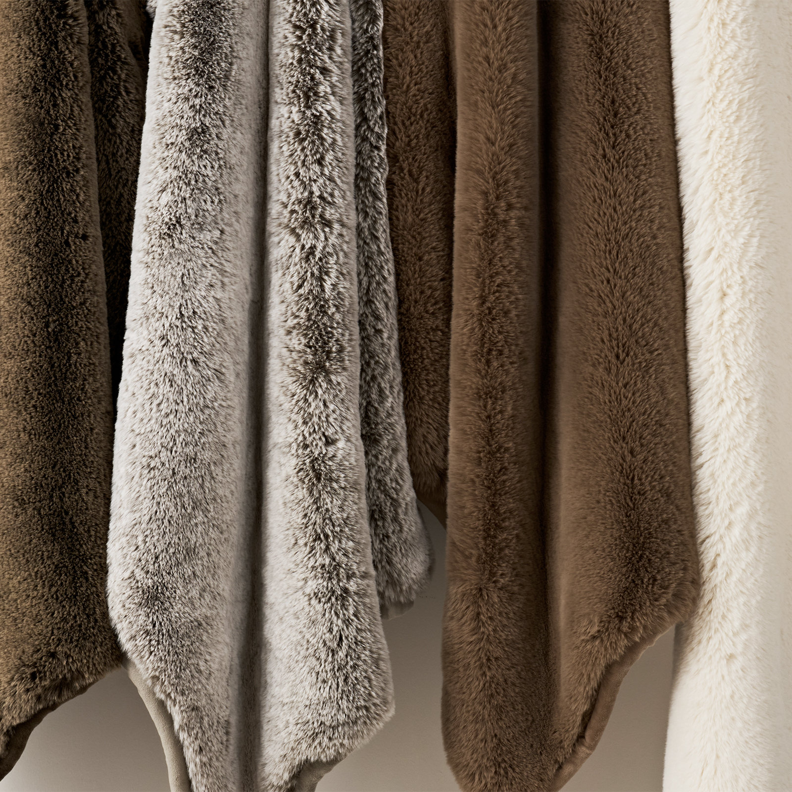 Chinchilla Faux Fur Throw Blanket, 80" L x 60" W, Brown Sable