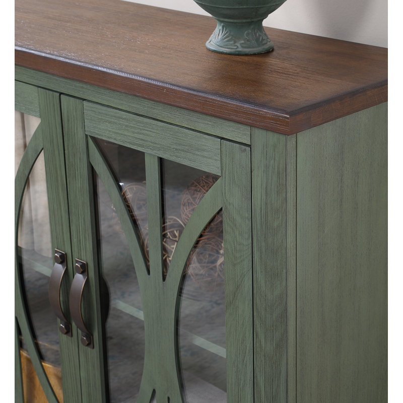Console en bois massif de 66 po Justinian, Vert