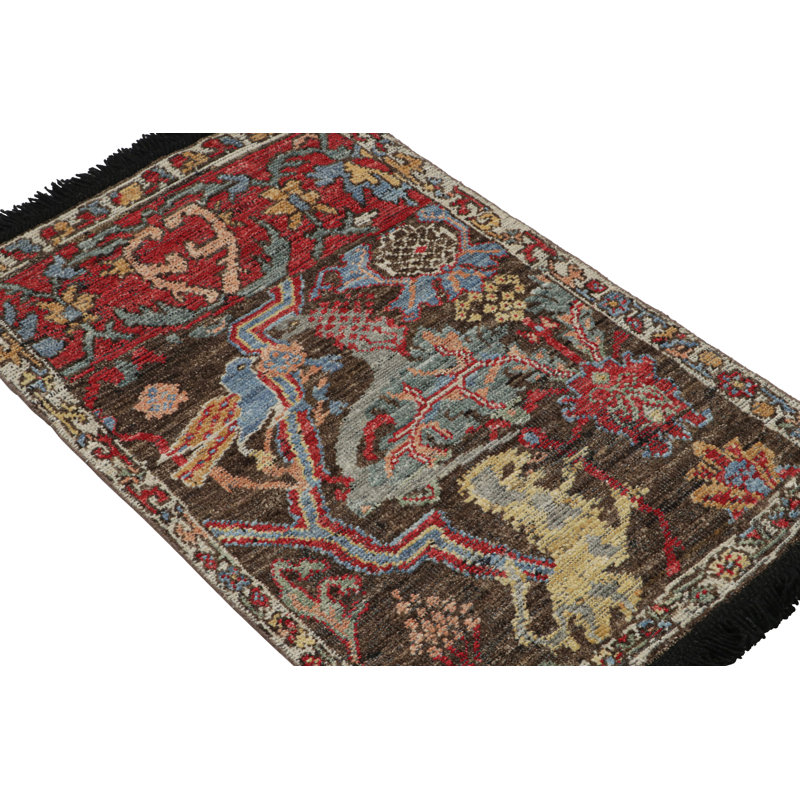 Burano Hand Knotted Wool Animal Print Area Rug, Rectangle 4' x 6'