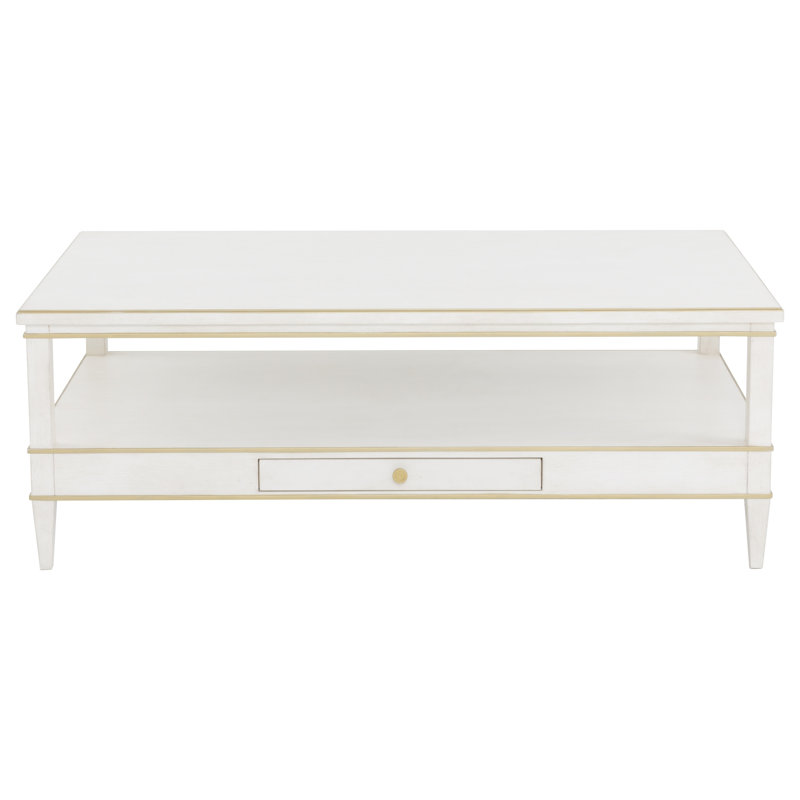 Camille Cocktail Table, White/Antique Gold