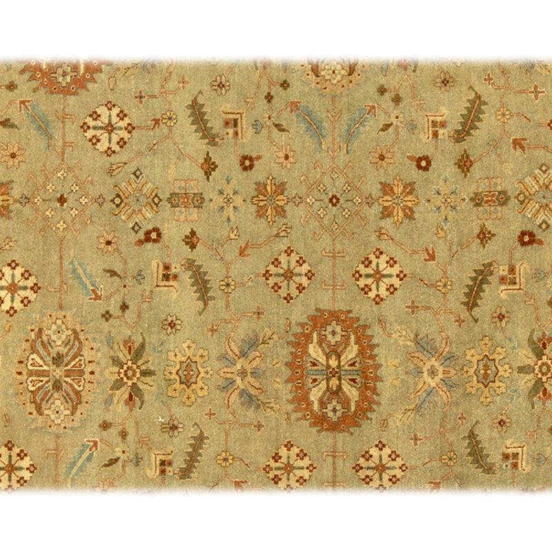 Hand Knotted Oriental Area Rug in Beige And Peach