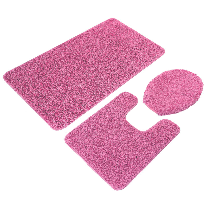 Saveion Non-Slip Bath Rug, Pink