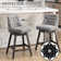 Swivel Upholstered Counter Stool with Solid Wood Frame