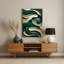 Art mural abstrait en métal vert 47-1548318548