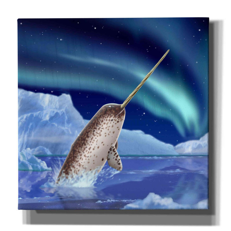 Aquinas Breakwater Bay «Narwhal and Northern Lights» par Chris Dobrowolski, H 37 po x l 37 po x P 1,5 po