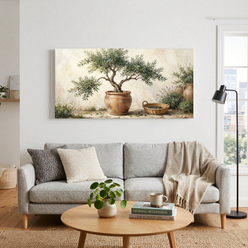 Ensemble de 1 tableau sur toile représentant un olivier, 32“W x 16”H, Wrapped Canvas