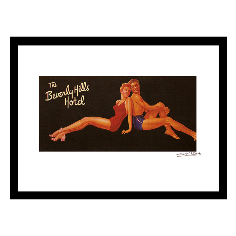 «Vintage Summer Romance At The Beverly Hills Hotel», reproduction encadrée