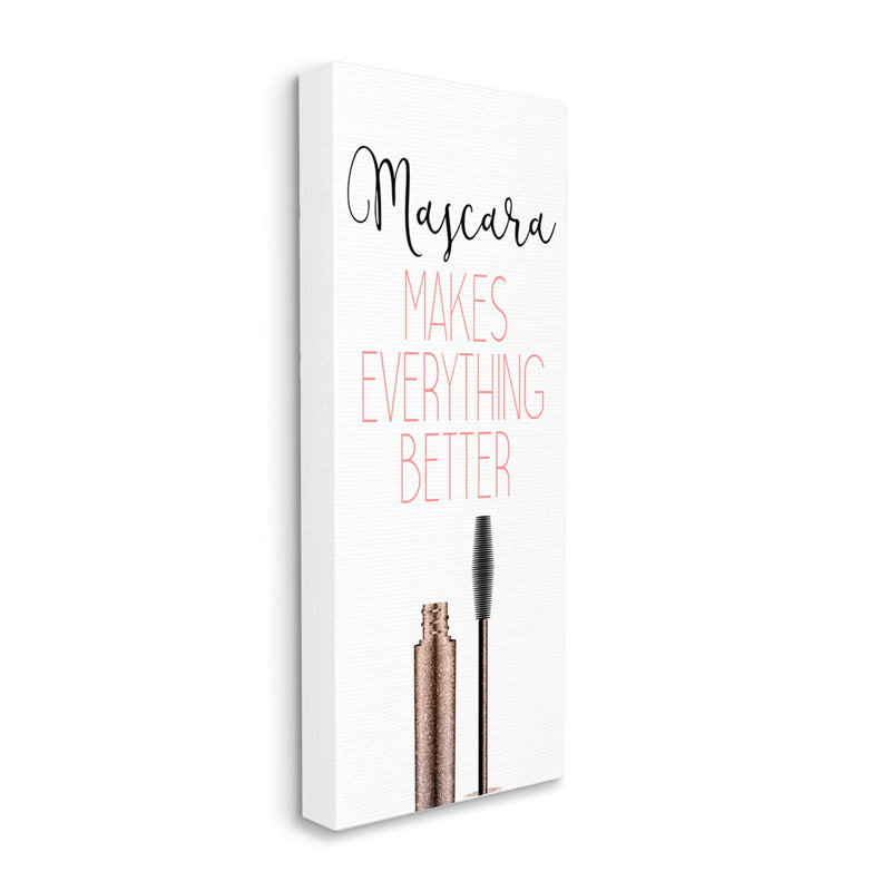 Motif mascara rose moderne, Toile tendue, L 17 po x H 40 po