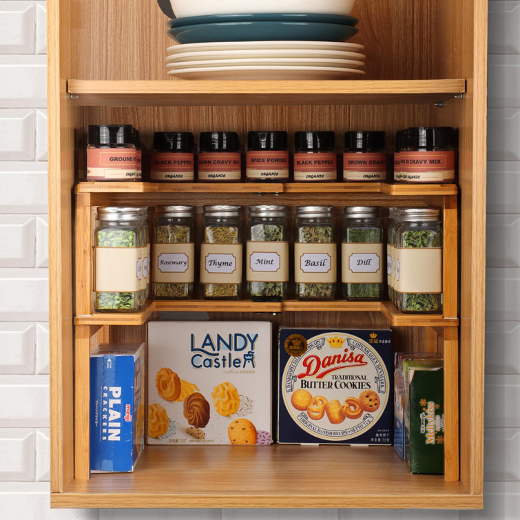 Rebrilliant Bamboo Spice Rack with Adjustable Racks