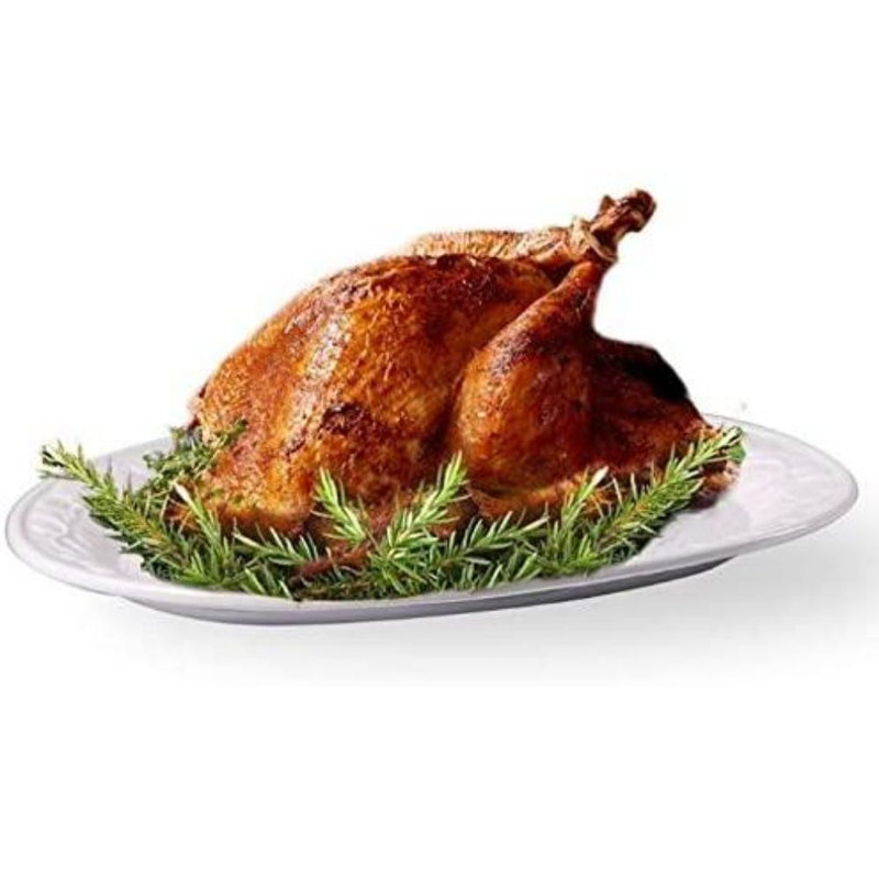 OVENTE Ceramic Turkey Platter with Stylish Design, Oval Serving Plate for Thanksgiving, Christmas, Entertaining and Family Dinner, Easy to Clean Fall-Themed Party Tray Centerpiece Decor, White P4565W