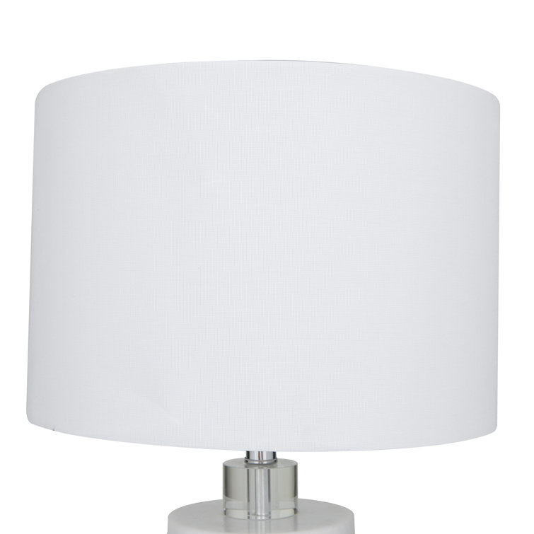 Baiss Modern Marble Thick Stand Table Lamp Everly Quinn Base Color: White