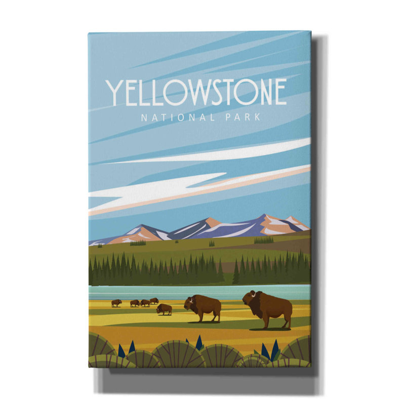 «Yellowstone National Park» par Arctic Frame Studio, art mural sur toile, H 60 po x l 40po x P 1,5 po