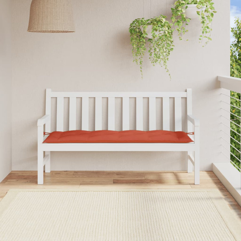 Coussin de banc de jardin Ebern Designs, L 59,1 po x P 19,7 po, Mélange rouge