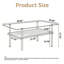 Table basse rectangulaire, plateau de table en verre trempé avec pieds en métal noir, table de salon moderne, verre transparent