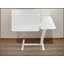 Table basse ergonomique inclinable à hauteur réglable avec roulettes - Table de lit mobile polyvalente pour ordinateur portable, repas, blanc