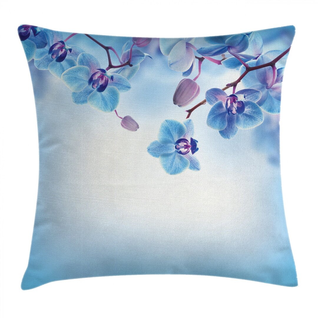 Kissenbezug, Orchideen Natur, Blume, Blau und Lila