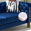 Canapé de salon Chesterfield en velours capitonné, l 84,25 po, bleu