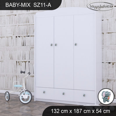 Baby 3 Door Wardrobe