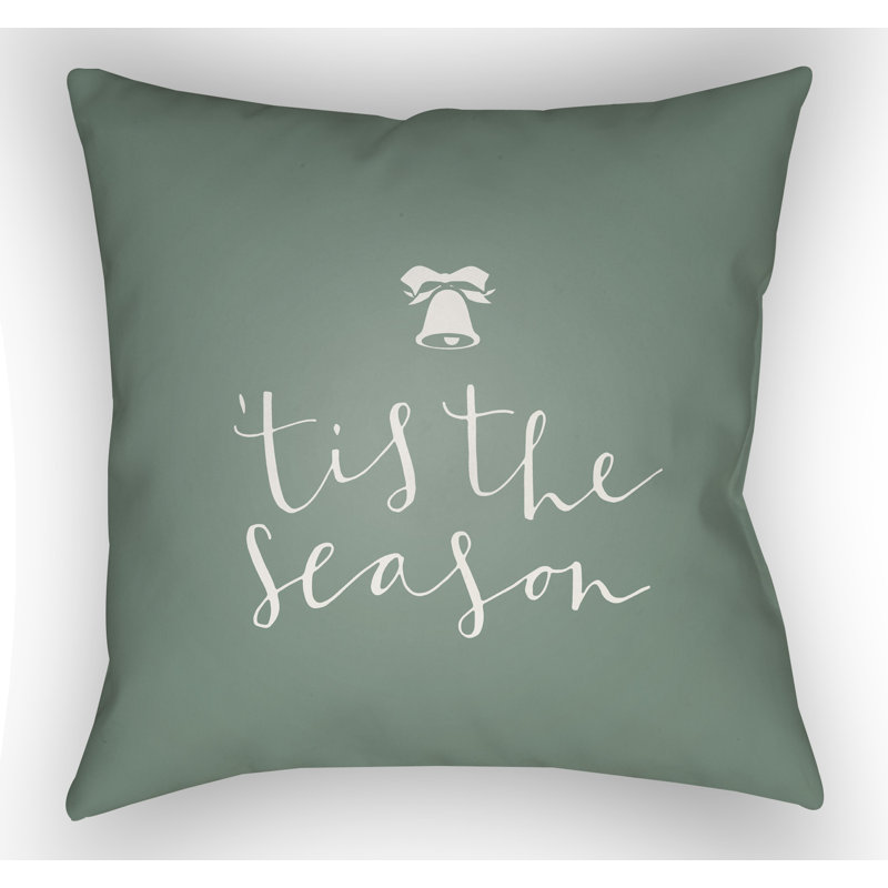 Throw Pillow, 18" H x 18" W x 4" D, Green /White