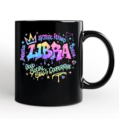 Tasse de zodiaque Libra Graffiti, cadeau d'horoscope astrologique de style urbain