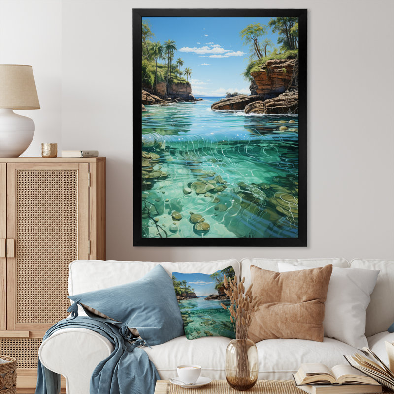 Dominican Caribbean Dreamscape I " Dominican Caribbean Dreamscape I ", Black Picture Framed, 40" H x 30" W x 1.5" D