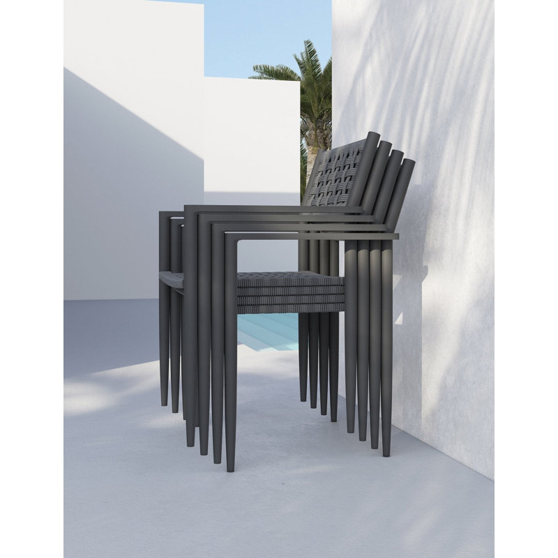 Naples Dining Chair, Matte Charcoal/Ash