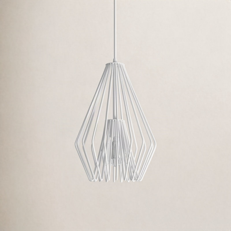Frankie 1 - Light Unique/Statement Pendant, 15.75" H x 9.25" W x 9.25" D, White