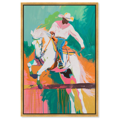 Rodeo Cowboy Canvas Trendy Western Print by Art Remedy