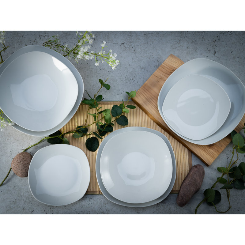 Square 18 Piece Dinnerware Set, Service For 6