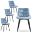 Modern Upholstered Back Dining Chair Armless Side Chair With Metal Legs