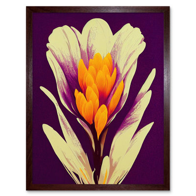 Vibrant Saffron Crocus Flower Abstract - Print